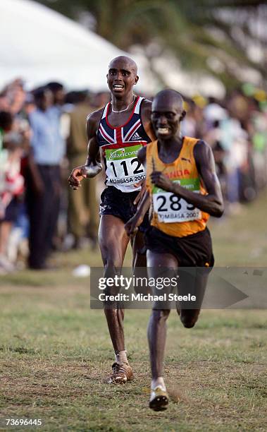 Mo Farah of Great Britain competes in the men's senior race at the IAAF World Cross Country Championships on March 24, 2007 in Mombasa, Kenya.