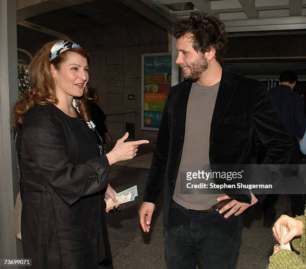 Actors Nia Vardalos and Jeremy Sisto attend the World Premiere of "Distracted" starring Rita Wilson at the Mark Taper Forum on March 25, 2007 in Los...