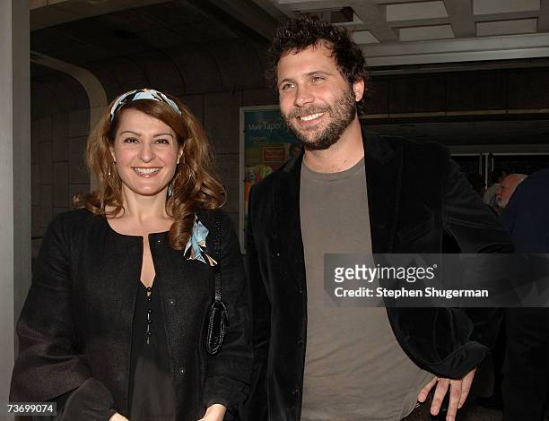 Actors Nia Vardalos and Jeremy Sisto attend the World Premiere of "Distracted" starring Rita Wilson at the Mark Taper Forum on March 25, 2007 in Los...