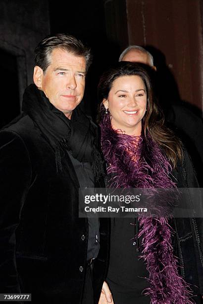 Actor Pierce Brosnan and his wife Keely Shaye Smith attend Elton John's 60th Birthday Concert Celebration at Madison Square Garden March 25, 2007 in...