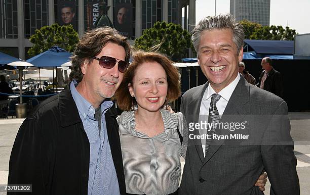 Bob Egan , CTG artistic director Michael Ritchie with wife Kate Burton arrive at the World Premier performance of Lisa Loomer's "Distracted"...