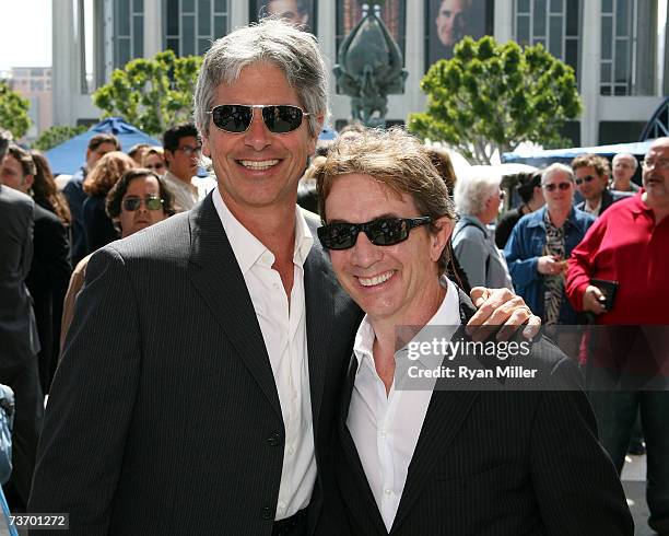Producer Walter F. Parkes and actor Martin Short arrive at the World Premier performance of Lisa Loomer's "Distracted" presented at CTG/Mark Taper...