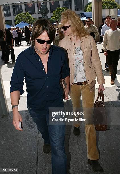 Singer Keith Urban and actress Nicole Kidman arrive at the World Premier performance of Lisa Loomer's "Distracted" presented at CTG/Mark Taper Forum...