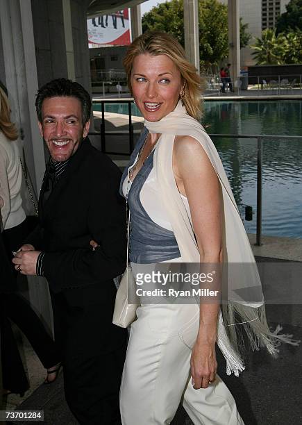 Eric Vetro and actress Lucy Lawless arrive at the World Premier performance of Lisa Loomer's "Distracted" presented at CTG/Mark Taper Forum on March...