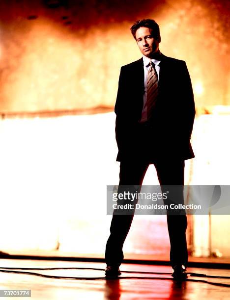 Actor David Duchovny poses for a photo shoot for TV Guide in 1998 at a studio, in Vancouver, Canada.