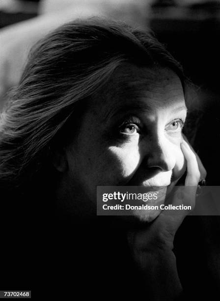 Actress Geraldine Page poses in her dressing room, backstage in 1985 two weeks before she recieved her Academy Award for "Best Actress in a Leading...