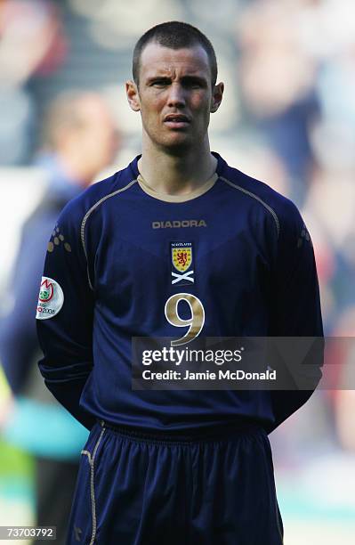 Portrait of Kenny Millar of Scotland during the Euro2008, Group B, qualifier between Scotland and Georgia on March 24, 2007 at Hampden Park, Glasgow,...