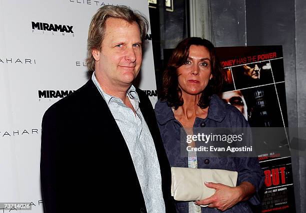 Actor Jeff Daniels and his wife, Kathleen Treado attend a screening of "The Lookout" hosted by Miramax and Elie Tahari at Tribeca Cinemas on March...
