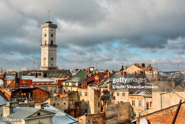 city skyline, lviv, ukraine - lviv stock pictures, royalty-free photos & images