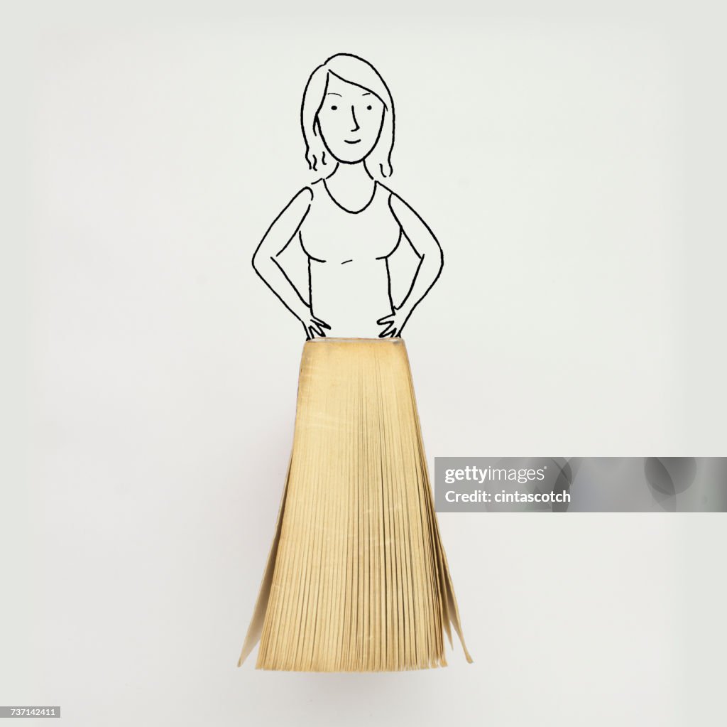 Conceptual woman wearing a dress