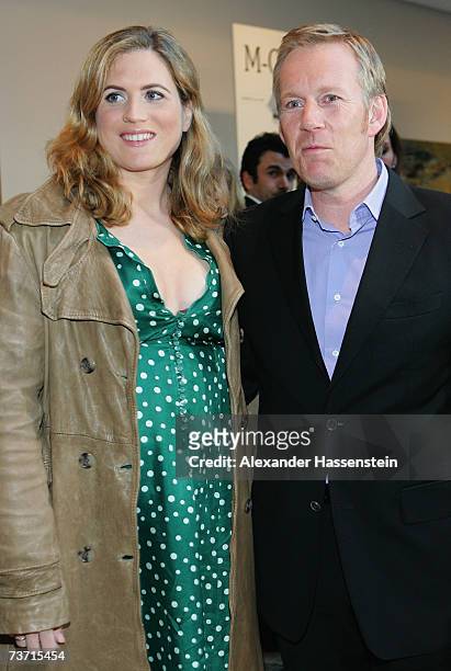 Presenter Johannes B. Kerner and his wife Britta Becker arrives for Herbert Award 2006 Gala at the Elysee Hotel on March 26, 2007 in Hamburg, Germany.
