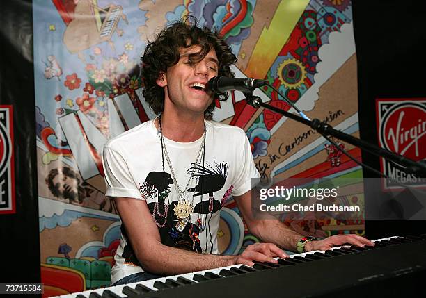 Musician Mika performs at Virgin Records store on March 26, 2007 in Los Angeles, California.
