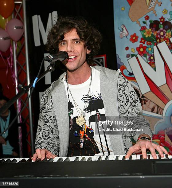 Musician Mika performs at Virgin Records store on March 26, 2007 in Los Angeles, California.