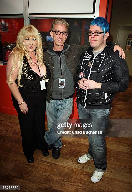 Actor Andy Dick and Perez Hilton attends musician Mika's performance at Virgin Records store on March 26, 2007 in Los Angeles, California.