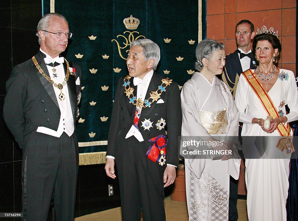 (L-R) Swedish King Carl XVI Gustaf, Japa...