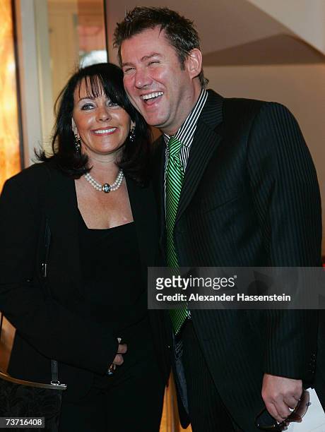Presenter Jens Riewa and Marion Stiefel arrives for the Herbert Award 2006 Gala at the Elysee Hotel on March 26, 2007 in Hamburg, Germany.