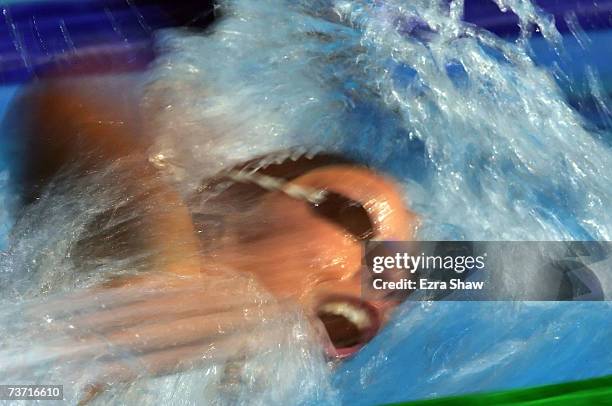 Flavia Rigamonti of Switzerland competes in the Women's 1500m Freestyle final during the XII FINA World Championships at the Rod Laver Arena on March...