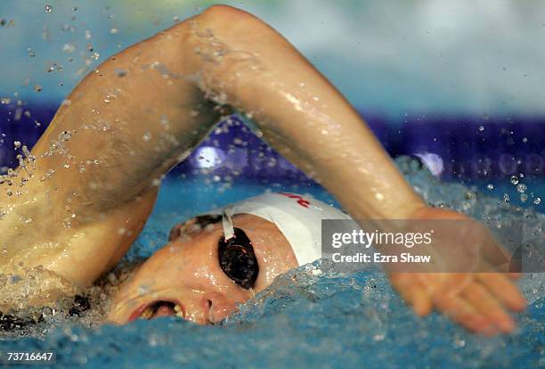 Meike Freitag of Germany competes in the Women's 200m Freestyle semi-final during the XII FINA World Championships at the Rod Laver Arena on March...