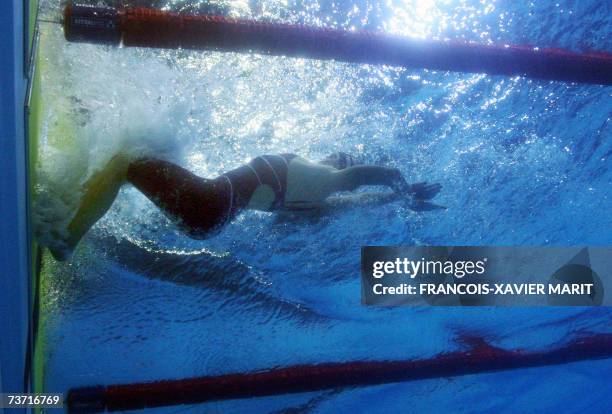 This underwater image shows Kate Ziegler of the US swimming in the woman's 1500m freestyle finals, 27 March 2007 at the 12th FINA World Swimming...