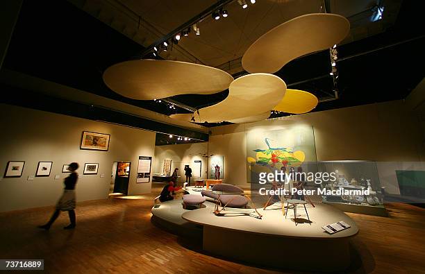 Furniture and paintings are displayed in the Surreal Things Exhibition at the V&A Museum on March 27, 2007 in London. The Surreal Things - Surrealism...
