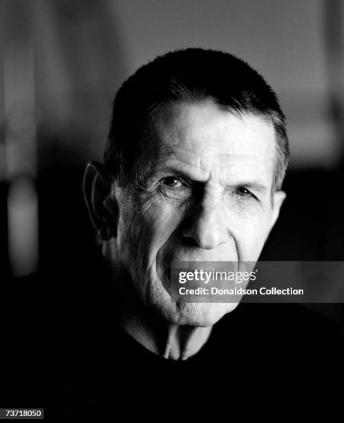 Actor Leonard Nimoy poses for publicity photos in 1998 at a studio, in Los Angeles, California.