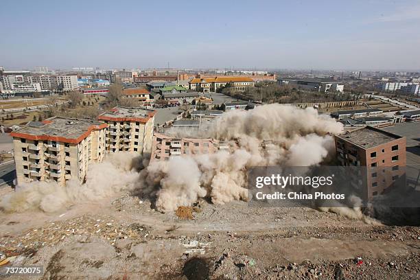 Buildings near the Museum of Imperial Palace of Manchu State are demolished March 27, 2007 in Changchun of Jilin Province, China. The four buildings,...