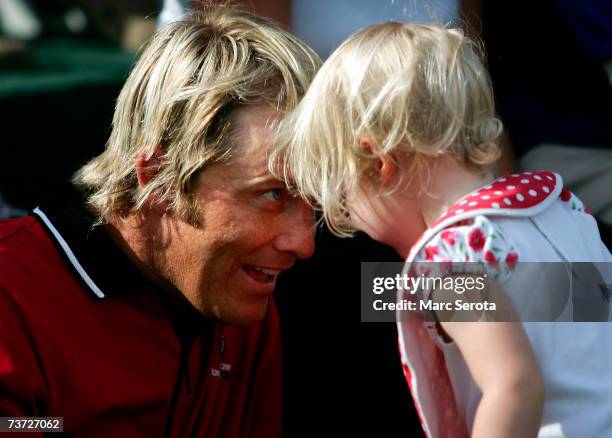 Stuart Appleby from Australia plays with his daughter Emma at the 36-hole charity event called The Tavistock Cup March 27, 2007 at the Lake Nona Golf...