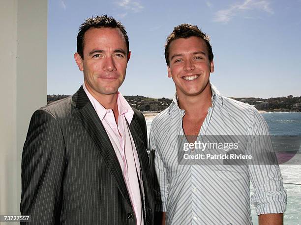 Newsreaders Michael Willesee JR and James Bracey attend the nominations announcement for the 2007 ASTRA Awards at Icebergs Bondi on March 28, 2007 in...