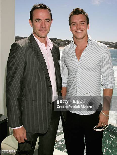 Newsreaders Michael Willesee JR and James Bracey attend the nominations announcement for the 2007 ASTRA Awards at Icebergs Bondi on March 28, 2007 in...