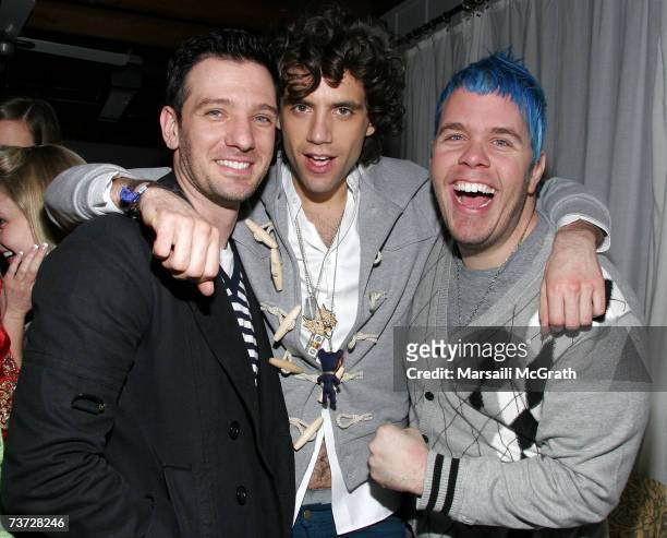 Former N*sync band member, JC Chasez, Mika and Perez Hilton attend