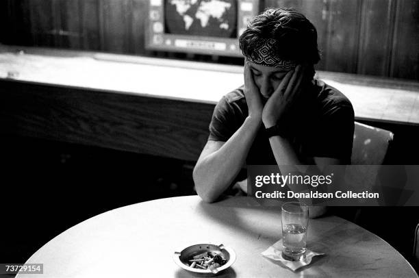 Actor Sean Penn on set during the filming of "The Indian Runner" in 1989 on location in Omaha, Nebraska.