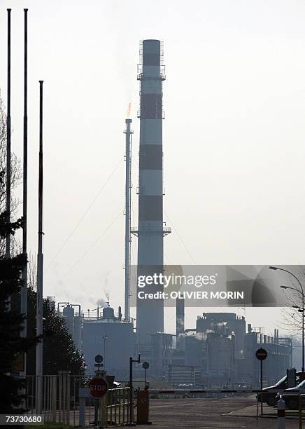 Exterior view dated 28 March 2007 of the Reichstett refinery, eastern France, threatened of slowing down its production due to a 15-day dockers'...