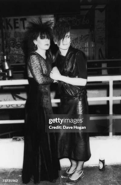 Two goths at the Batcave club in Soho, London, 1984.