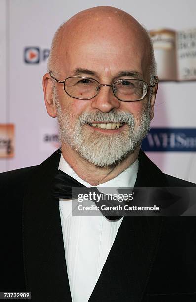 Novelist Terry Pratchett arrives at the Galaxy British Book Awards at the Grosvenor House Hotel on March 28, 2007 in London, England.