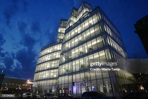 Famed architect Frank Gehry's first New York building, the IAC Building, is shown March 26, 2007 in New York City. The building, still not totally...