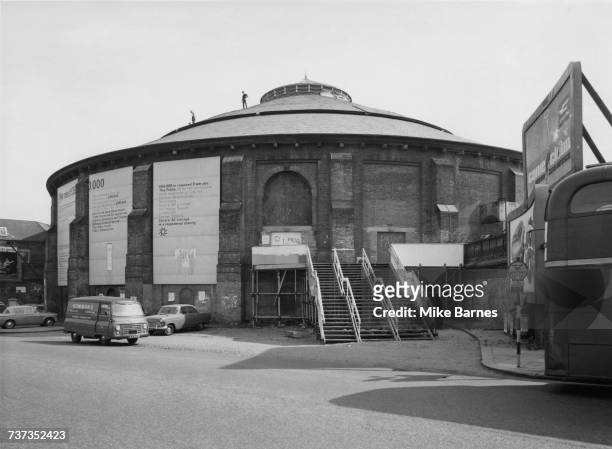 The Roundhouse, a former railway engine shed in Chalk Farm, London, 15th August 1967. The building has been leased to playwright Arnold Wesker's...