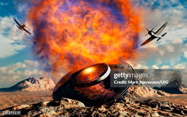 stockillustraties, clipart, cartoons en iconen met the roswell ufo crash - crash site