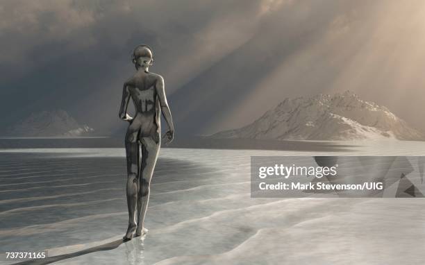 conceptual robotic image. - ice machine stock illustrations
