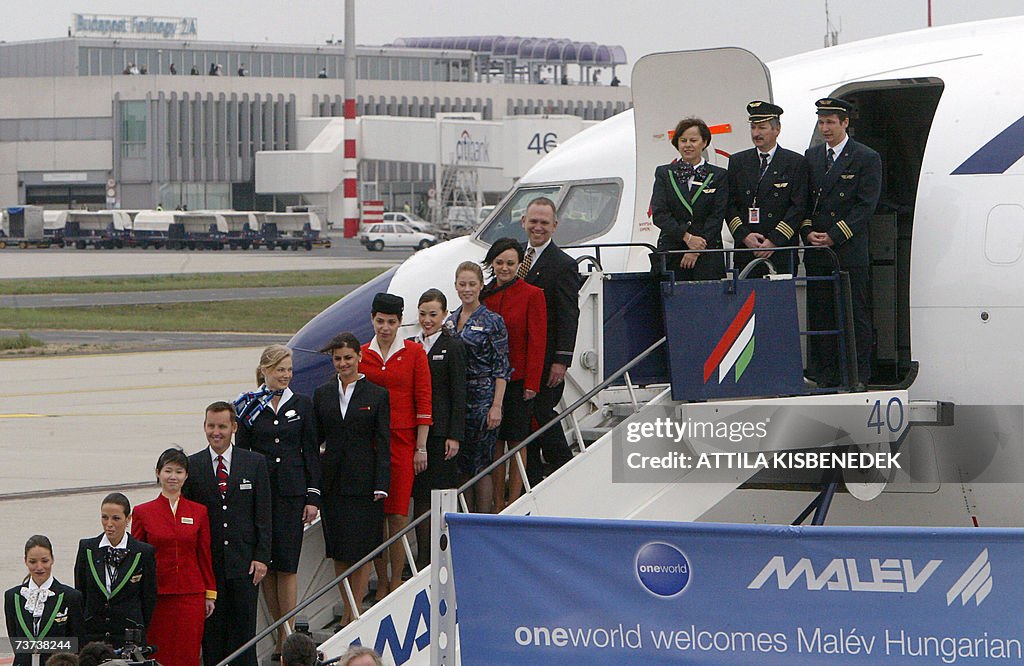 Pilots, stewards and stewardesses of the...