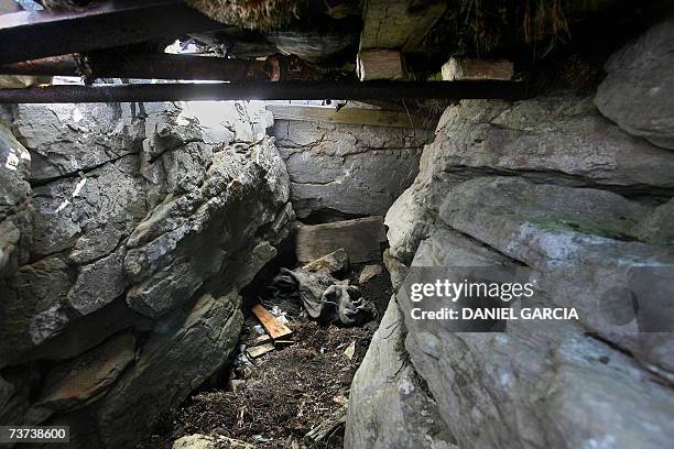 An Argentine trench from the war for the possession of the Malvinas/Falkland islands in 1982 between Argentina and the United Kingdom in the South...