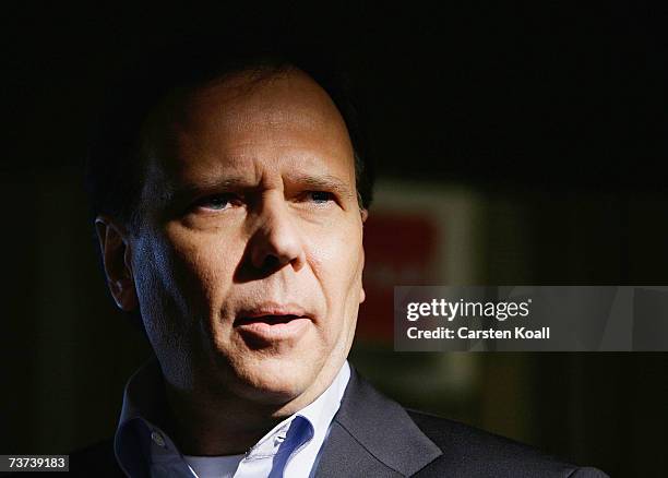 Andre Selleneit, head of the DEAG music attends the photocall for the song "Knut, The Little Polar Bear" in the Hansa-Studio on March 29, 2007 in...