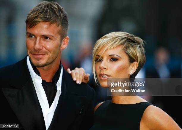 David Beckham and Victoria Beckham attend the Sport Industry Awards 2007 at Old Billingsgate on March 29, 2007 in London, England.