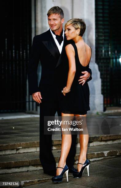 David Beckham and Victoria Beckham attend the Sport Industry Awards 2007 at Old Billingsgate on March 29, 2007 in London, England.