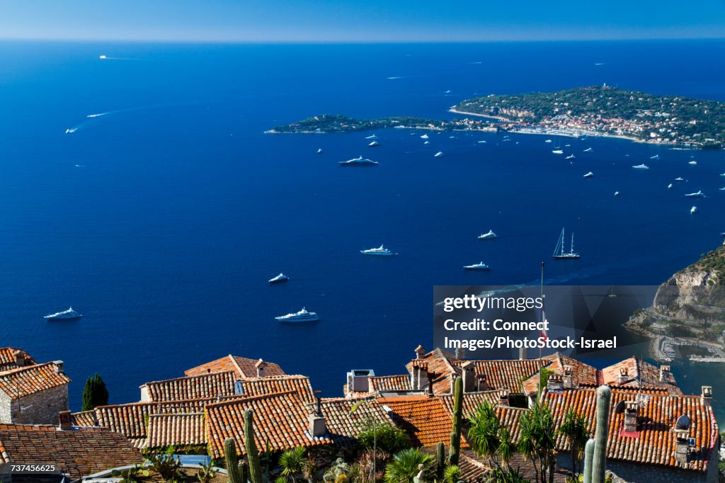 View of Saint-Jean-Cap-Ferrat, viewed from Eze, Antibes, Provence-Alpes-Cote dAzur, France