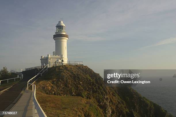 byron lighthouse in byron bay,  australia - byron bay lighthouse stock pictures, royalty-free photos & images