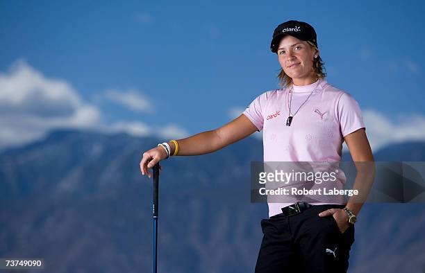 Nicole Perrot of Chile poses for a portrait at the LPGA Kraft Nabisco Championship at the Mission Hills Country Club on March 28, 2007 in Rancho...