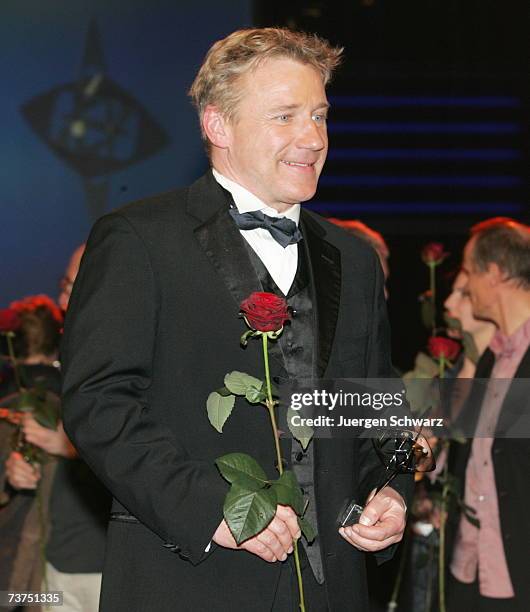Actor Joerg Schuettauf poses after receiving the Adolf Grimme Award 2007 March 30, 2007 in Marl, Germany.