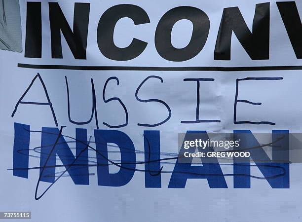 St John's, ANTIGUA AND BARBUDA: A banner is displayed prior to the start of the World Cup Cricket Super Eight match between Australia and Bangladesh...