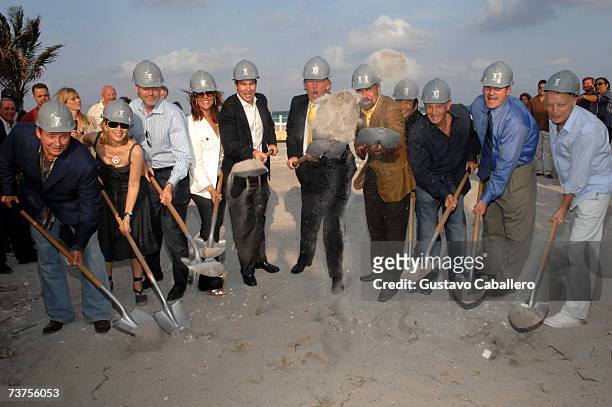 Donald Trump and Jorge Perez break ground at Trump's latest project Trump Hollywood on March 30, 2007 in Hollywood, Florida.