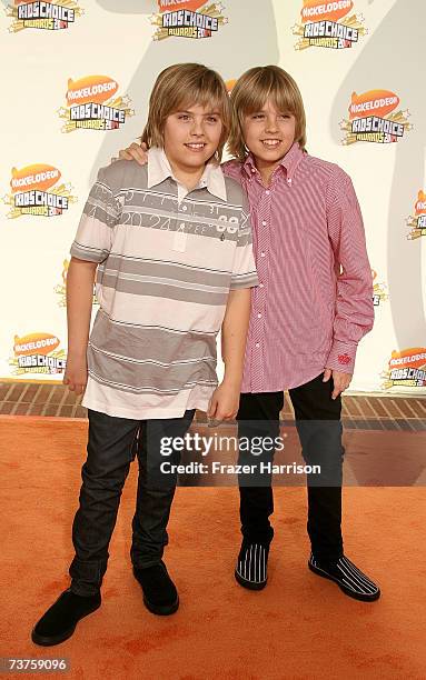 Actors Cole Sprouse and Dylan Sprouse arrive at the 20th Annual Kid's Choice Awards held at the UCLA Pauley Pavilion on March 31, 2007 in Westwood,...